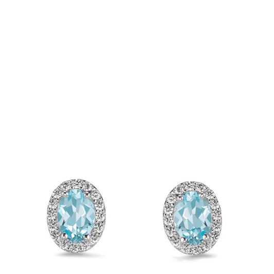Clous d'oreilles Or blanc 18K Zircone