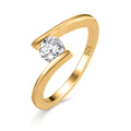 Bague Argent Zircone jaune Plaqué or