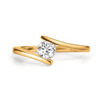 Bague Argent Zircone jaune Plaqué or