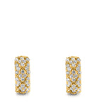 Créoles à charnières Argent Zircone jaune Plaqué or