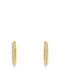 Créoles à charnières Argent Zircone 20 Pierres jaune Plaqué or