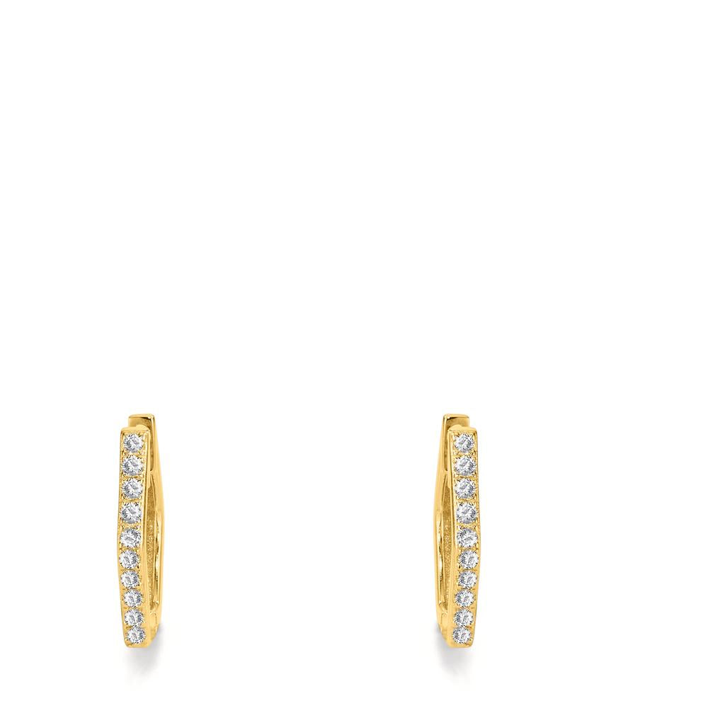 Créoles à charnières Argent Zircone 20 Pierres jaune Plaqué or