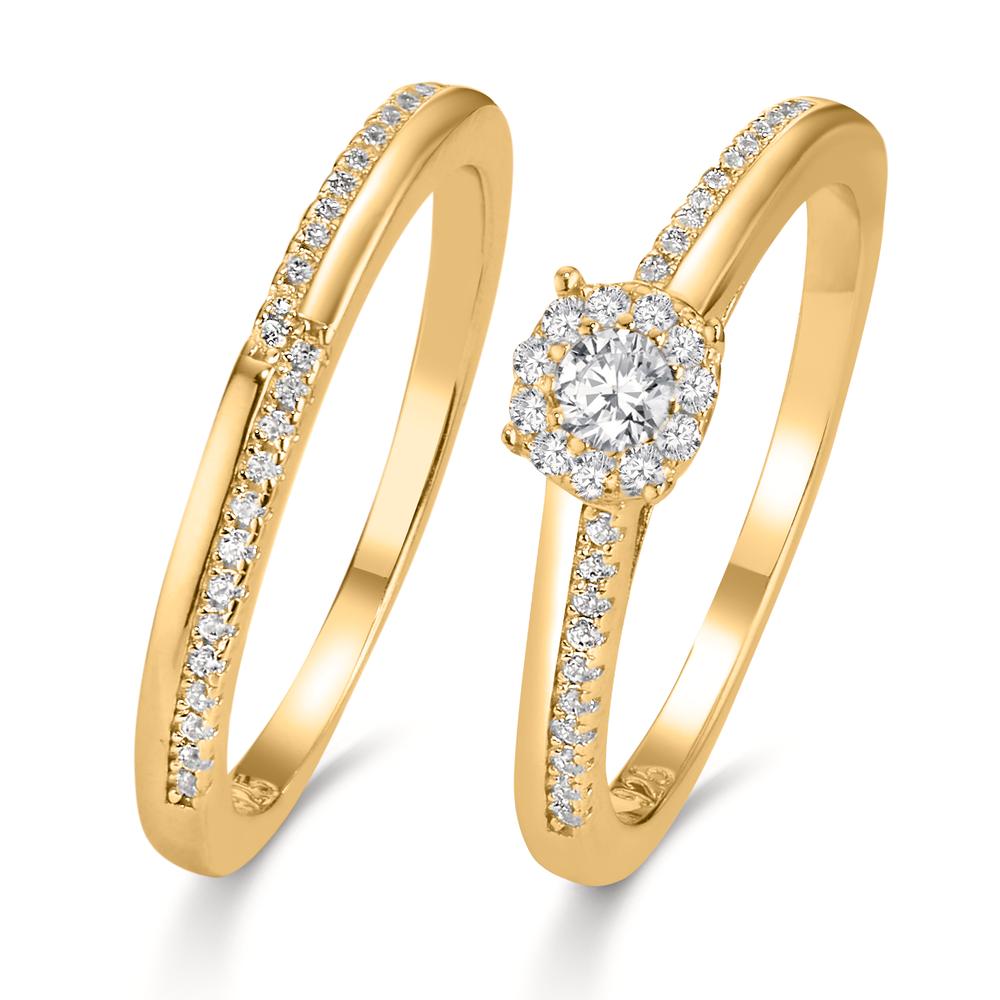 Bague Argent Zircone Plaqué or