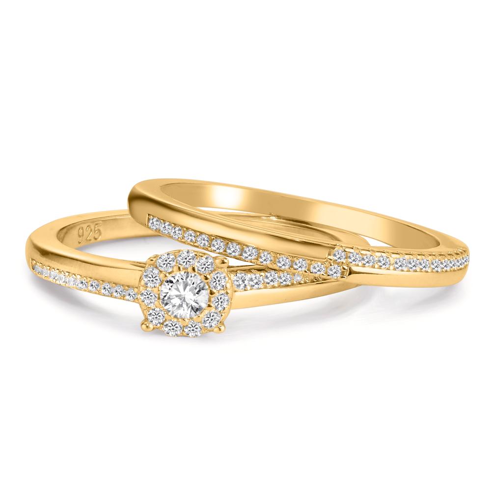 Bague Argent Zircone Plaqué or