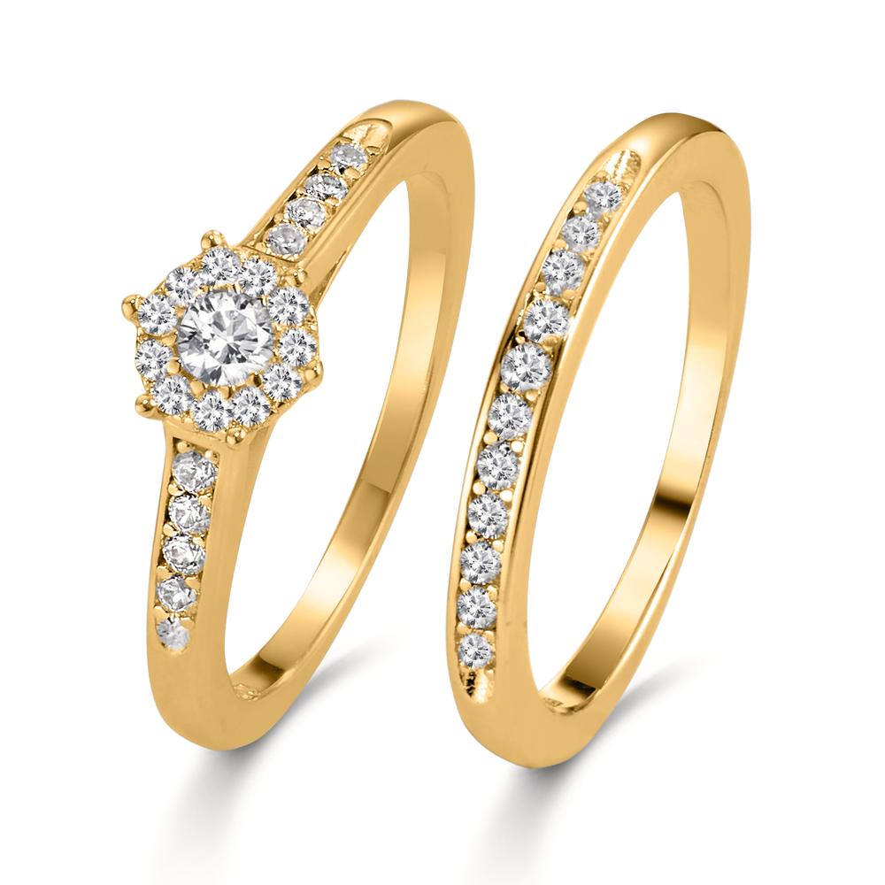 Bague Argent Zircone Plaqué or