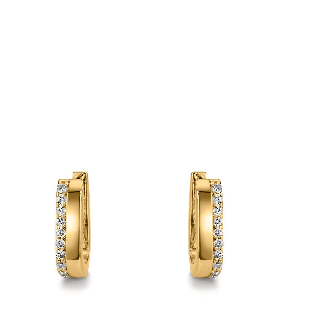 Créoles à charnières Argent Zircone 20 Pierres jaune Plaqué or