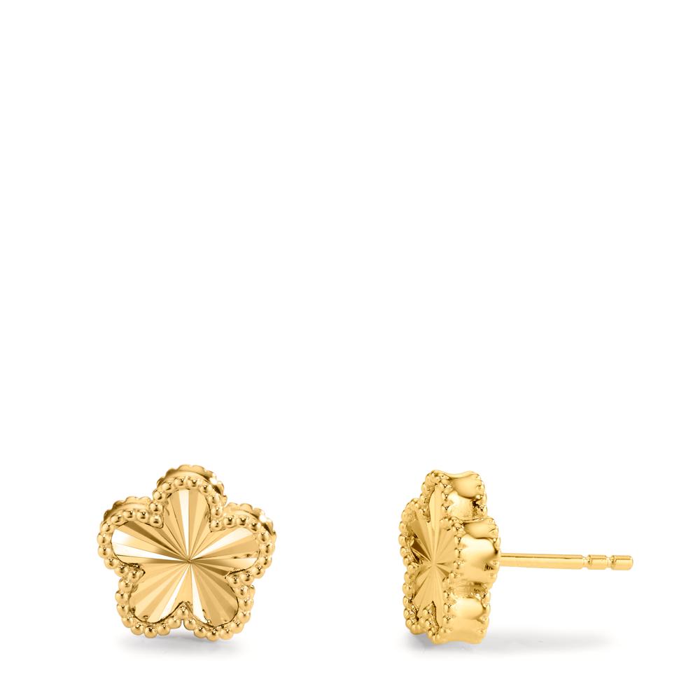 Clous d'oreilles Argent jaune Plaqué or Fleur Ø10 mm