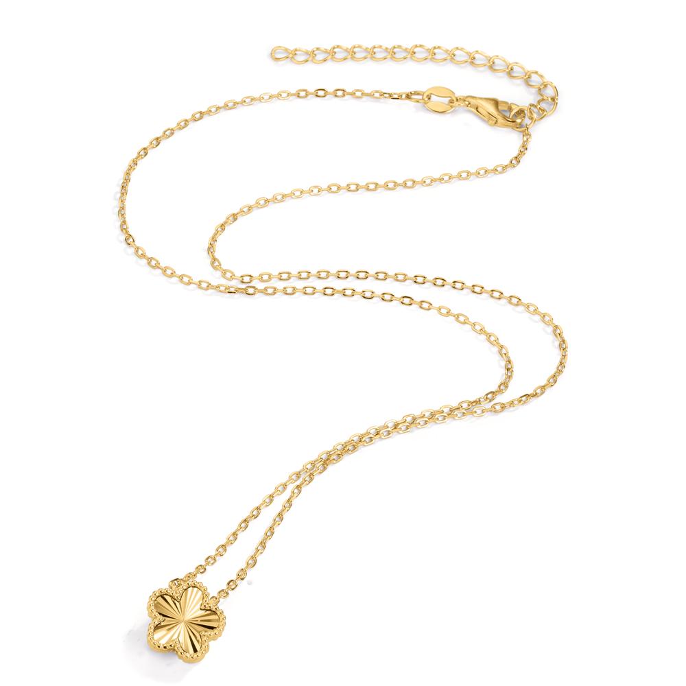 Collier Argent jaune Plaqué or Fleur 40-45 cm