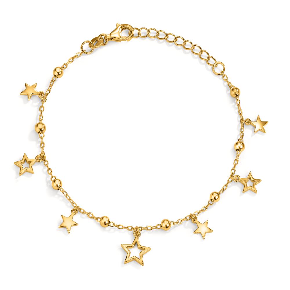 Bracelet Argent Zircone jaune Plaqué or Étoile