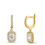 Pendant d'oreilles Argent Zircone jaune Plaqué or