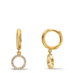 Créoles à charnières Argent Zircone jaune Plaqué or