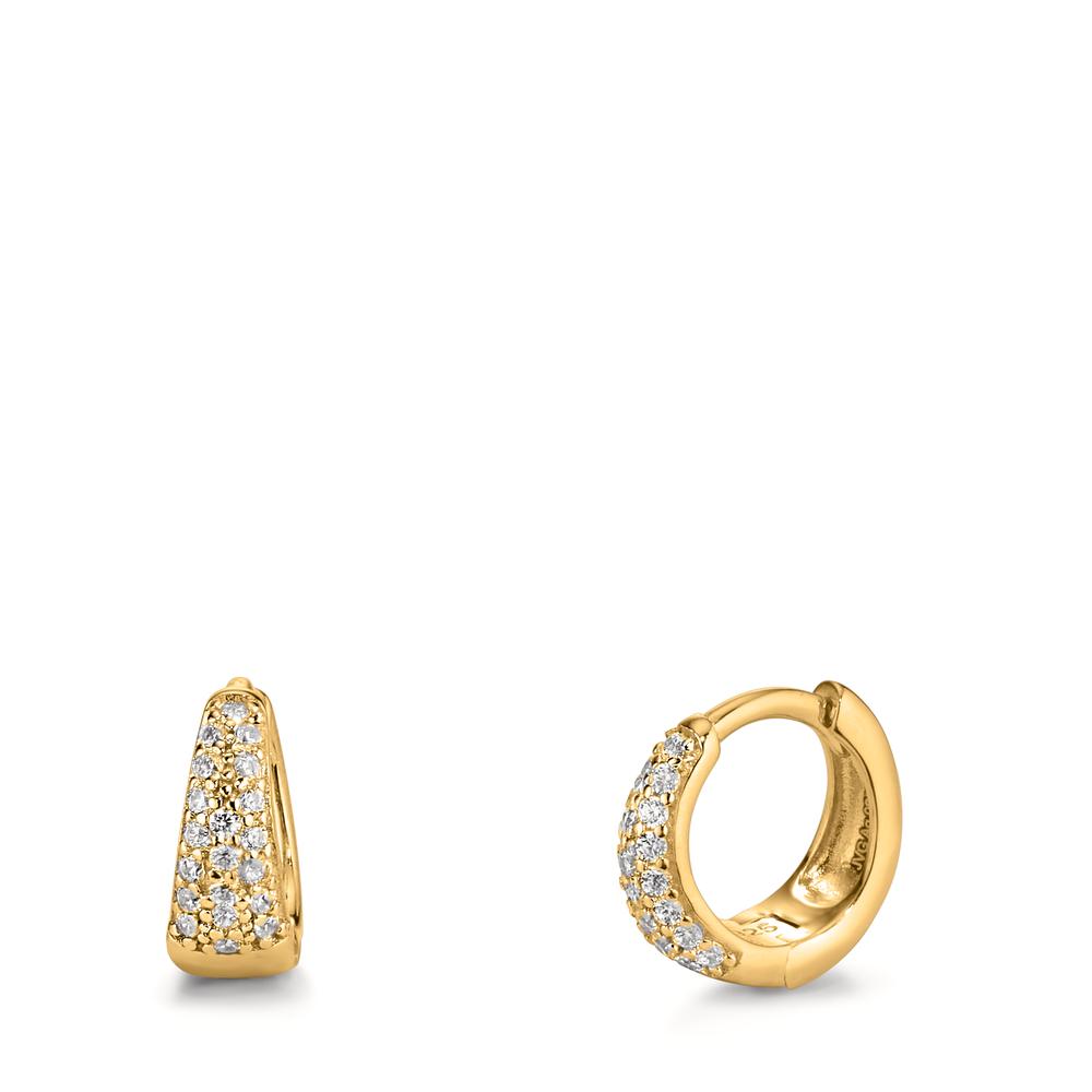 Créoles à charnières Argent Zircone jaune Plaqué or