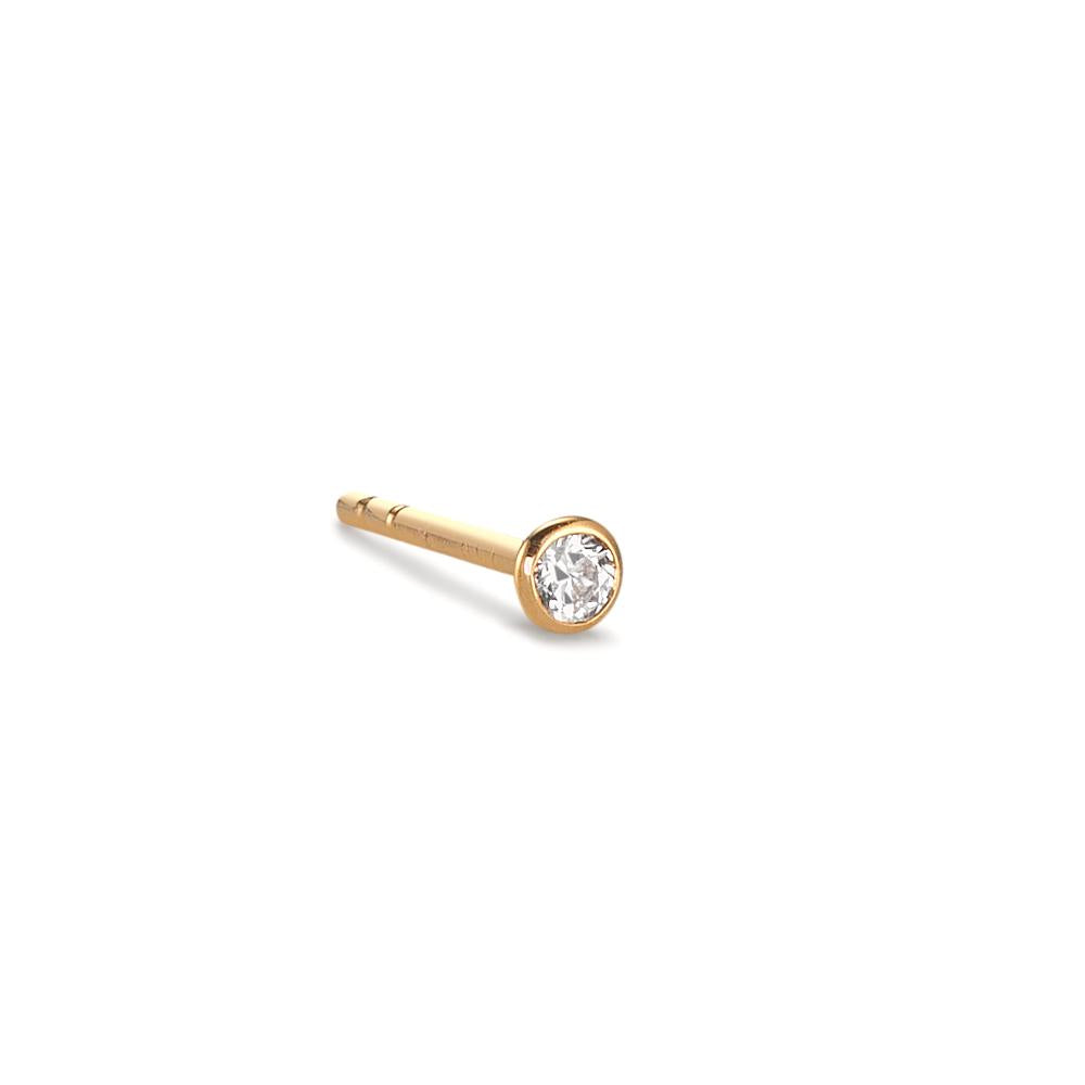 Clous d'oreille à l'unité Or jaune 18K Zircone Ø2.5 mm