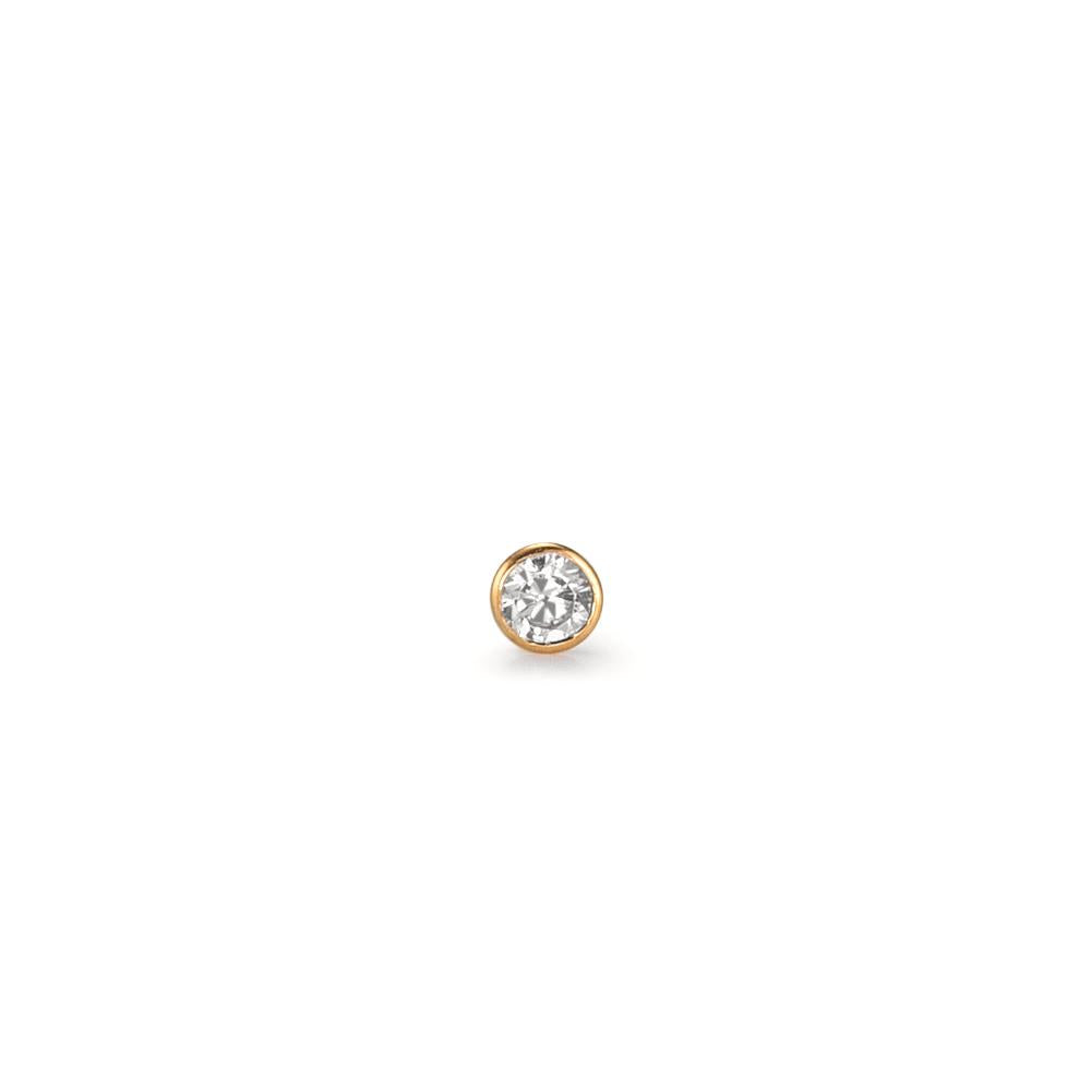 Clous d'oreille à l'unité Or jaune 18K Zircone Ø2.5 mm