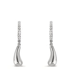 Créoles à charnières Argent Zircone 18 Pierres Rhodié