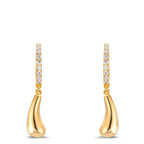 Créoles à charnières Argent Zircone 18 Pierres jaune Plaqué or