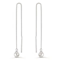 Boucles d'oreilles pendantes Argent Rhodié [shining Pearls], 2 Perles, 5 mm