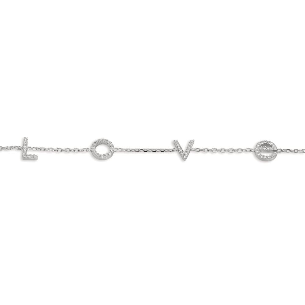 Bracelet Argent Zircone Rhodié 16-18 cm