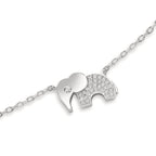Bracelet Argent Zircone Rhodié Éléphant