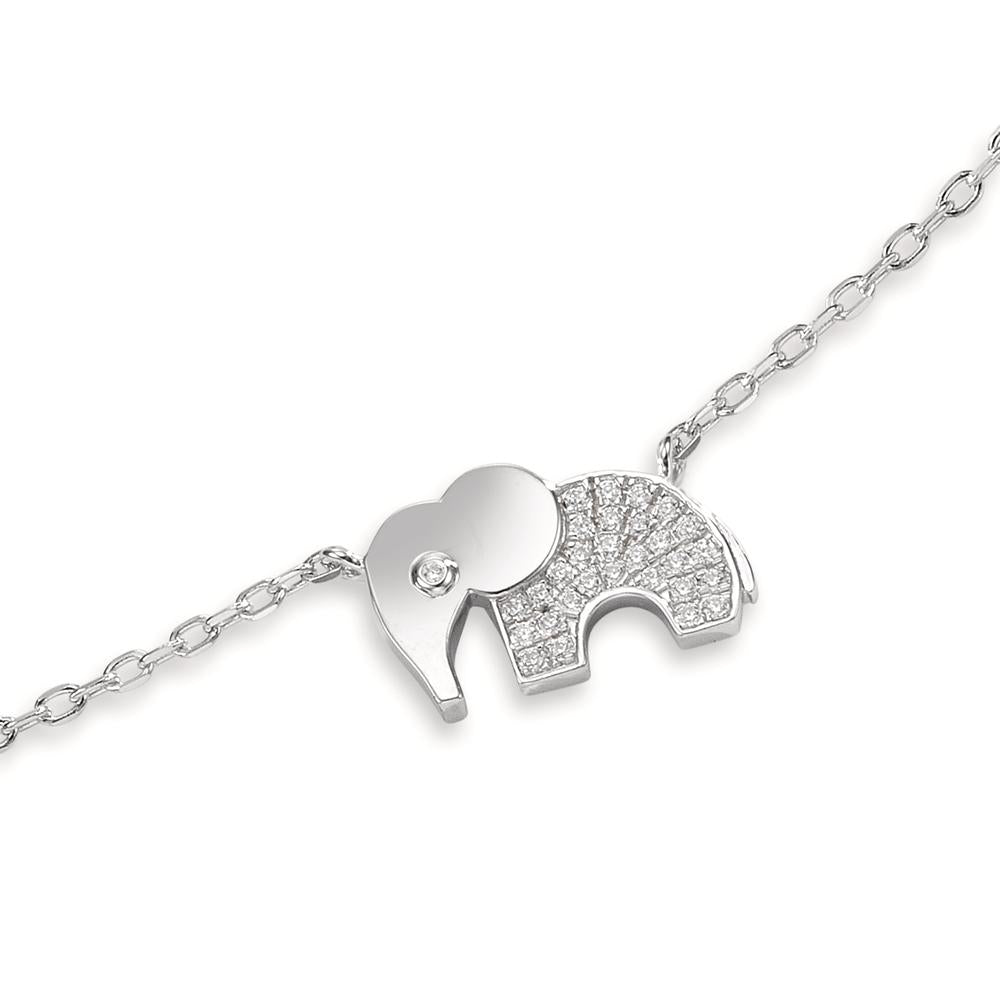 Bracelet Argent Zircone Rhodié Éléphant