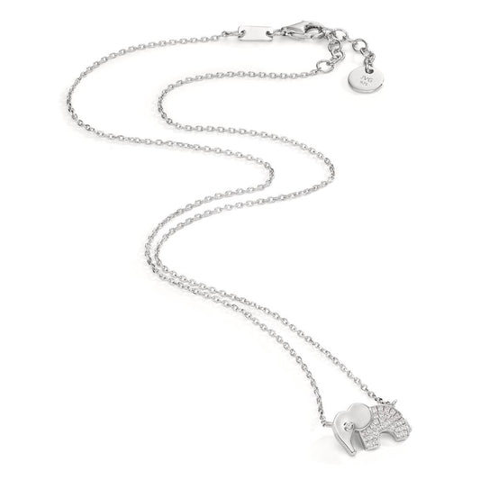 Collier Argent Zircone Rhodié Éléphant 40-43 cm