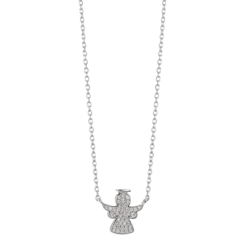 Collier Argent Zircone Rhodié Ange gardien 40-43 cm