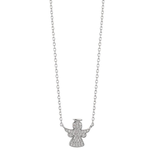 Collier Argent Zircone Rhodié Ange gardien 40-43 cm