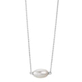 Collier Argent Rhodié perle d'eau douce 40-43 cm