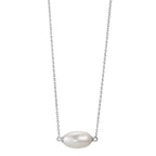 Collier Argent Rhodié perle d'eau douce 40-43 cm