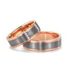 Alliance Or rouge 14K, Tantale 999 Diamant 0.024 ct, 3 Pierres, w-si