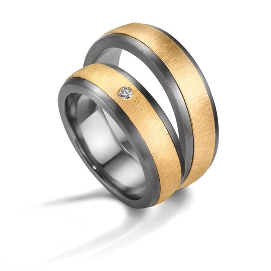 Alliance Tantale 999, Or jaune 14K Diamant 0.03 ct, w-si