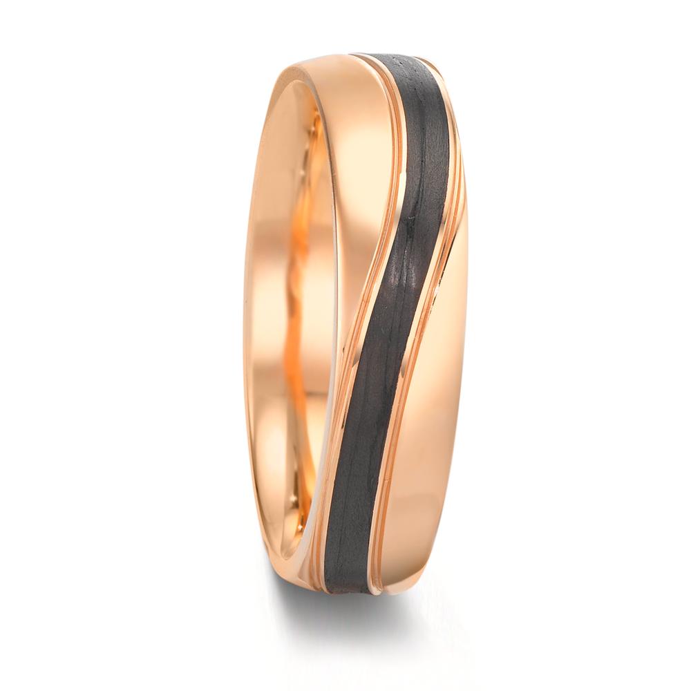 Alliance Or rose 14K, Carbone
