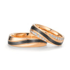 Alliance Or rose 14K, Carbone