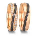 Alliance Or rose 14K, Carbone