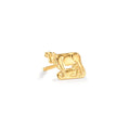 Clous d'oreille à l'unité Argent jaune Plaqué or Vache