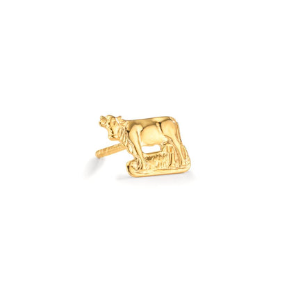 Clous d'oreille à l'unité Argent jaune Plaqué or Vache