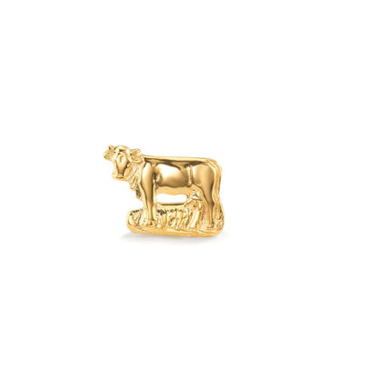Clous d'oreille à l'unité Argent jaune Plaqué or Vache