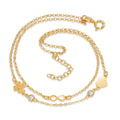 Chaînette de cheville Argent jaune Plaqué or 23-26 cm