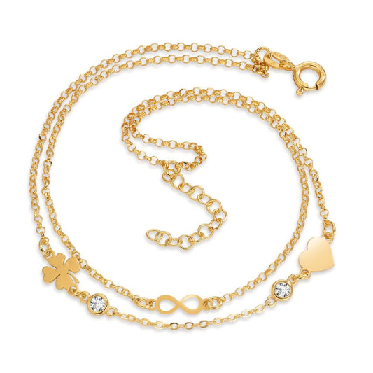 Chaînette de cheville Argent jaune Plaqué or 23-26 cm