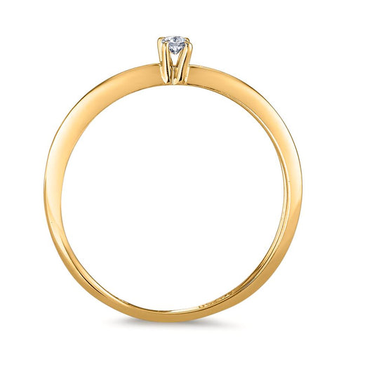 Bague solitaire Or jaune 18K Diamant 0.03 ct, w-si