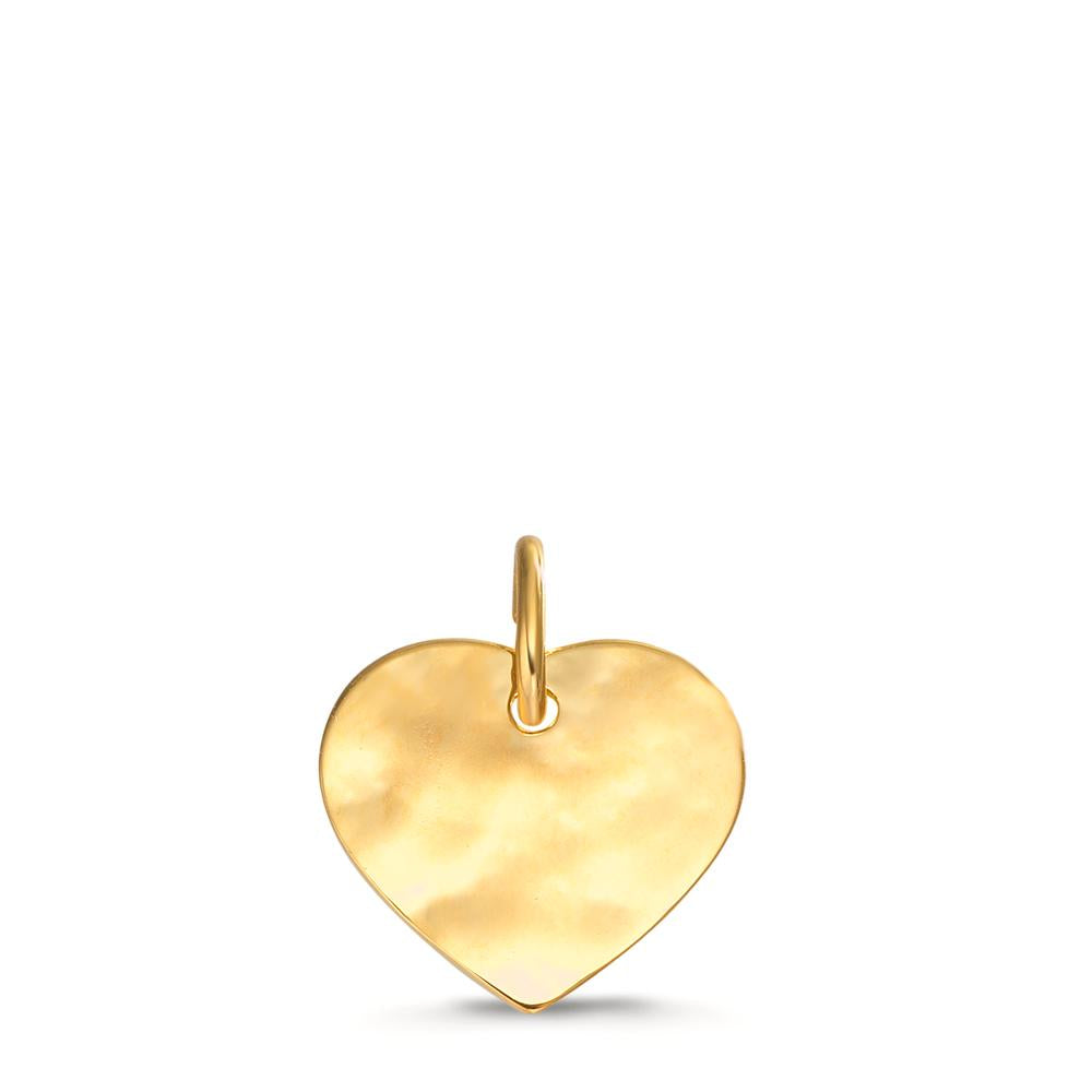 Pendentif avec gravure Or jaune 9K Coeur Ø11 mm