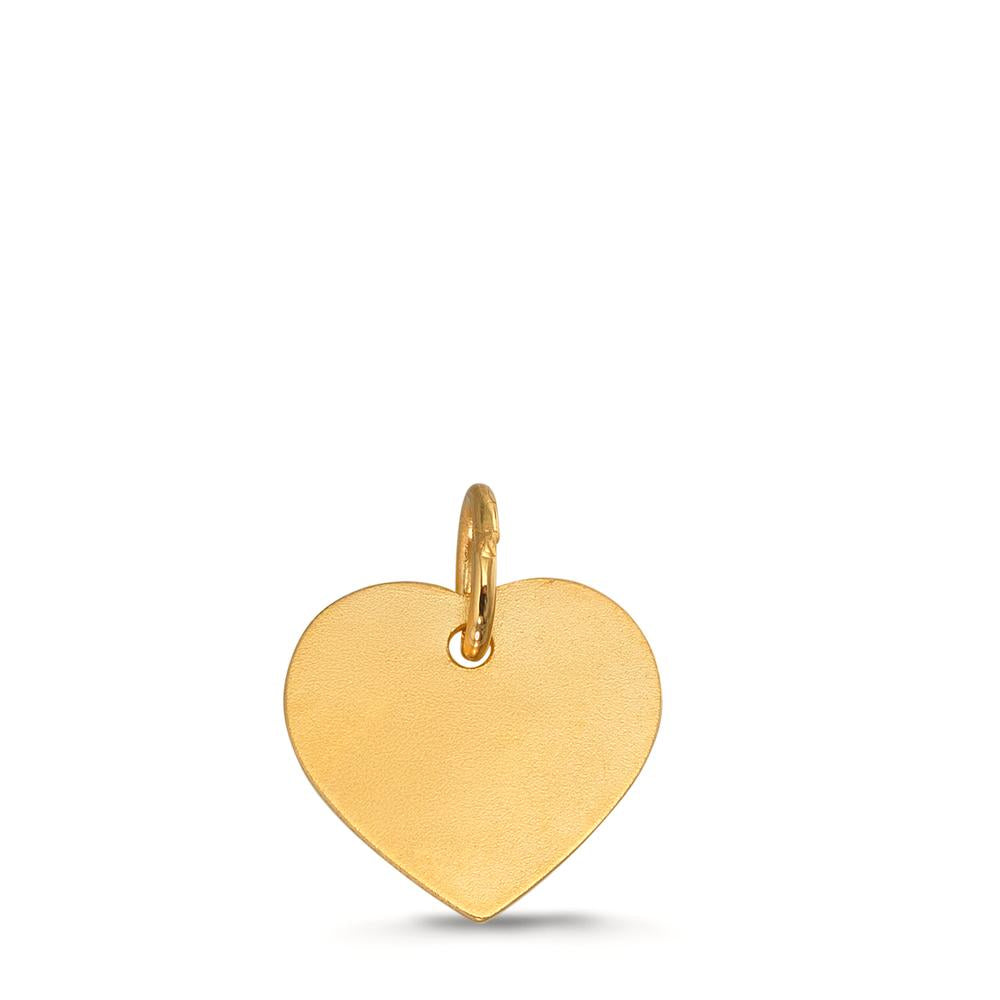 Pendentif avec gravure Or jaune 9K Coeur Ø11 mm