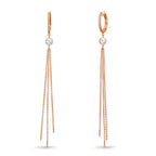 Créoles à charnières Or rouge 18K Diamant 0.09 ct, 22 Pierres, tw-si perle d'eau douce, 2 Perles