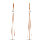 Créoles à charnières Or rouge 18K Diamant 0.09 ct, 22 Pierres, tw-si perle d'eau douce, 2 Perles