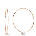 Créoles Or rouge 18K perle Akoya, 6 mm