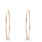 Créoles Or rouge 18K perle Akoya, 6 mm