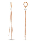 Créoles à charnières Or rouge 18K perle d'eau douce, 2 Perles