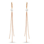 Créoles à charnières Or rouge 18K perle d'eau douce, 2 Perles