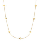 Collier Argent jaune Plaqué or Coeur 40-44 cm