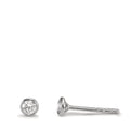 Clous d'oreilles Or blanc 9K Zircone 2 Pierres Ø3.8 mm